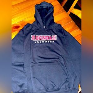 Mens XL black Roanoke College Lacrosse sweatshirt. Never worn. NWT.
